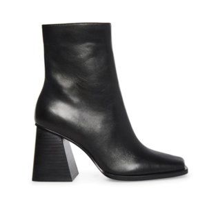 Steve Madden Black Leather Ankle Booties